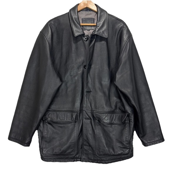 Field Gear Other - VTG Field Gear Leather Bomber Jacket‎ Heavy Men's Sz M/L Tall Full Zip Buttons